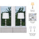 Maxx Table Lamps Set of 2 | White Linen Shades | Silver Crystal-Steel 26"