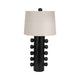Keav Tall Accent Table Lamp | Retro Knobbled Design | Black Ceramic 31"
