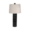 Keav Tall Accent Table Lamp | Retro Knobbled Design | Black Ceramic 31"