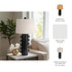 Keav Tall Accent Table Lamp | Retro Knobbled Design | Black Ceramic 31"