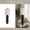 Keav Tall Accent Table Lamp | Retro Knobbled Design | Black Ceramic 31"