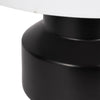 Table Lamp | White Tapered Shade | 22" Black Ceramic Sculptural Base