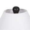 Table Lamp | White Tapered Shade | 22" Black Ceramic Sculptural Base