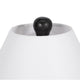 Table Lamp | White Tapered Shade | 22" Black Ceramic Sculptural Base