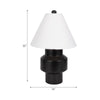 Table Lamp | White Tapered Shade | 22" Black Ceramic Sculptural Base
