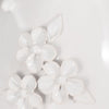 Table Lamp | Scalloped Shade | 25" Floral Applique Ivory Ceramic