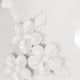Table Lamp | Scalloped Shade | 25" Floral Applique Ivory Ceramic