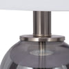 Table Lamp | Stacked Balls White Linen Shade | Gray Glass Crystal 16"
