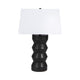 Totem Table Lamp | Off-White Linen Shade | Geometric Black Resin & Metal