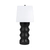 Totem Table Lamp | Off-White Linen Shade | Geometric Black Resin & Metal