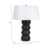 Totem Table Lamp | Off-White Linen Shade | Geometric Black Resin & Metal