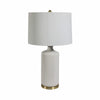 Decorative Table Lamp | Dahlia Flower Applique | Cream Ceramic 17"