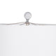Table Lamp | 27" Sky Blue Glass Base with Wide White Linen Drum Shade