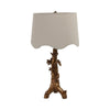 Accent Table Lamp | Perched Bird on Branch | Oatmeal Drum Shade | 28" Gold