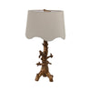 Accent Table Lamp | Perched Bird on Branch | Oatmeal Drum Shade | 28" Gold