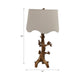 Accent Table Lamp | Perched Bird on Branch | Oatmeal Drum Shade | 28" Gold