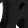Table Lamp | Oatmeal Drum Shade | Sculpted Cutout Black Base | 21"
