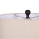 Table Lamp | Oatmeal Drum Shade | Sculpted Cutout Black Base | 21"