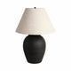 Antique Table Lamp | Beige Tapered Shade | 27" Black Cement Base
