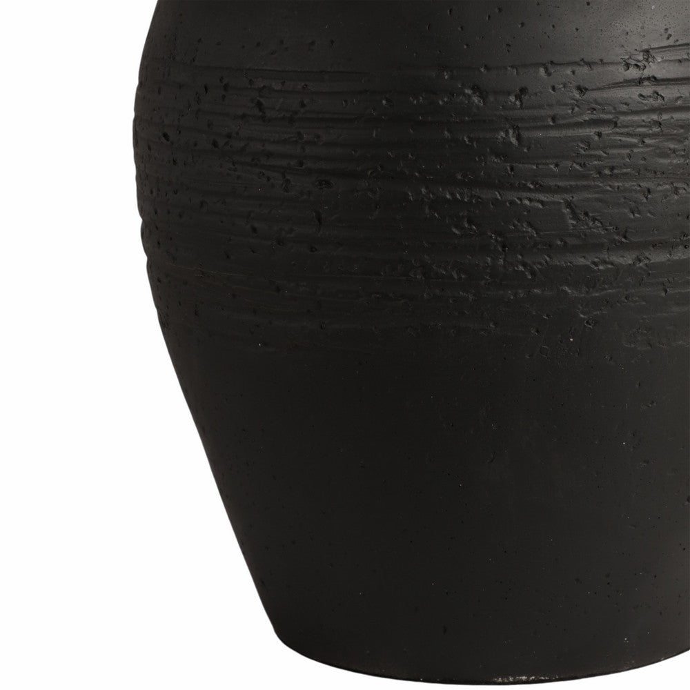 Antique Table Lamp | Beige Tapered Shade | 27" Black Cement Base
