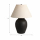 Antique Table Lamp | Beige Tapered Shade | 27" Black Cement Base
