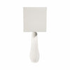 Table Lamp | Off White Linen Shade | Modern Art Cutout Ceramic Base | 27"