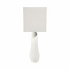 Table Lamp | Off White Linen Shade | Modern Art Cutout Ceramic Base | 27"