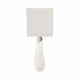 Table Lamp | Off White Linen Shade | Modern Art Cutout Ceramic Base | 27"