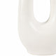 Table Lamp | Off White Linen Shade | Modern Art Cutout Ceramic Base | 27"