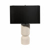 Accent Table Lamp | 22" | Black Fabric Shade | White Fluted Ceramic