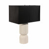 Accent Table Lamp | 22" | Black Fabric Shade | White Fluted Ceramic