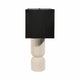 Accent Table Lamp | 22" | Black Fabric Shade | White Fluted Ceramic
