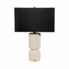Accent Table Lamp | 22" | Black Fabric Shade | White Fluted Ceramic