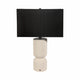 Accent Table Lamp | 22" | Black Fabric Shade | White Fluted Ceramic