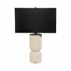 Accent Table Lamp | 22" | Black Fabric Shade | White Fluted Ceramic