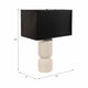 Accent Table Lamp | 22" | Black Fabric Shade | White Fluted Ceramic
