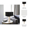 Accent Table Lamp | 22" | Black Fabric Shade | White Fluted Ceramic