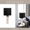 Accent Table Lamp | 22" | Black Fabric Shade | White Fluted Ceramic