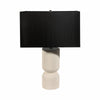 Accent Table Lamp | 22" | Black Fabric Shade | White Fluted Ceramic