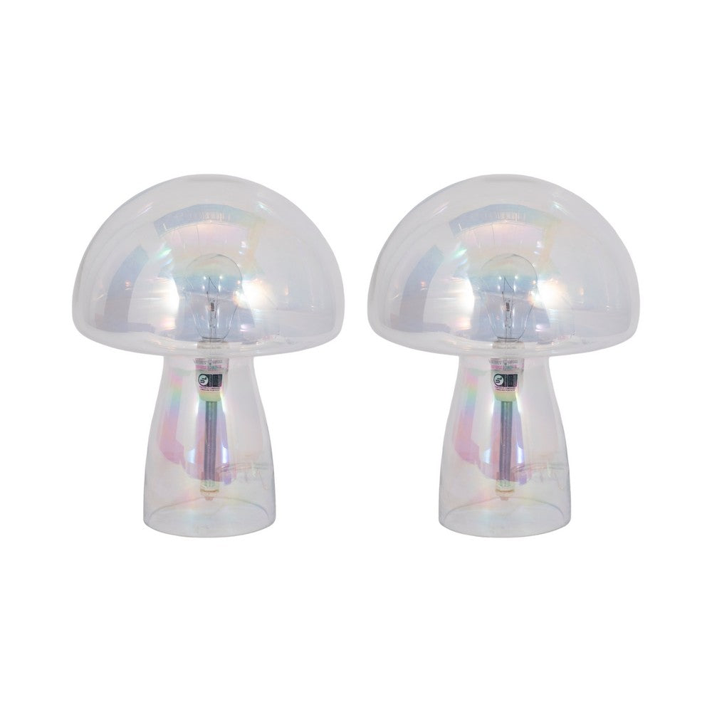 Luster Mushroom Table Lamp Set of 2 | Contemporary Glossy Glass Finish