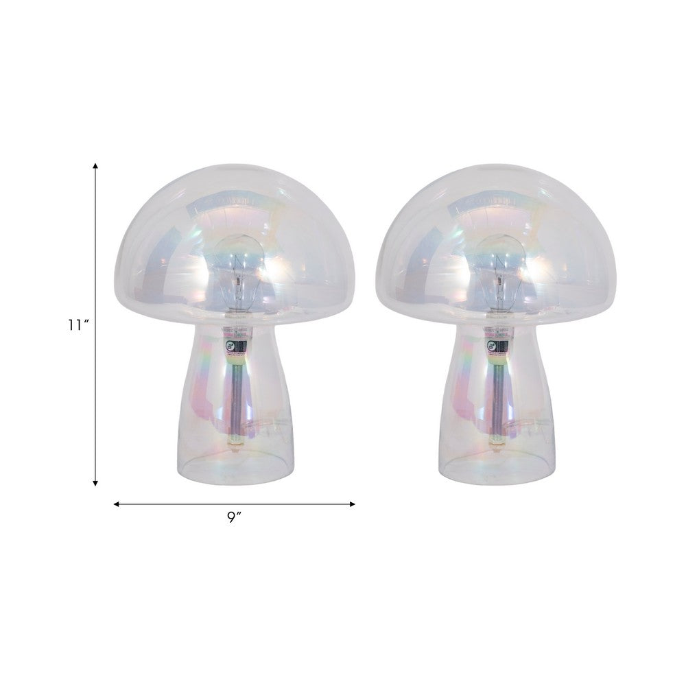 Luster Mushroom Table Lamp Set of 2 | Contemporary Glossy Glass Finish