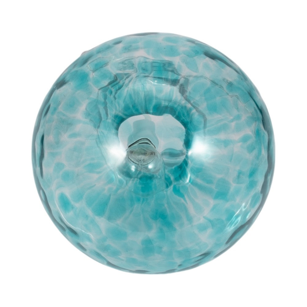 Spotted Mushroom Accent Table Lamp | 11" Seafoam Aqua Green Glass