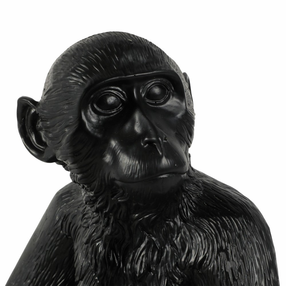 Decorative Monkey Table Lamp with Lightbulb | 20" | Black Texture Resin
