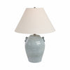 Liani Accent Table Lamp with Jug Handles | Tapered Shade | Blue Ceramic 25"