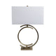 Accent Table Lamp | 30" | White Rectangular Shade | Bronze Circles Base