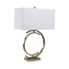 Accent Table Lamp | 30" | White Rectangular Shade | Bronze Circles Base