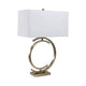 Accent Table Lamp | 30" | White Rectangular Shade | Bronze Circles Base