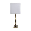 Accent Table Lamp | 30" | White Rectangular Shade | Bronze Circles Base