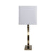 Accent Table Lamp | 30" | White Rectangular Shade | Bronze Circles Base