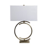 Accent Table Lamp | 30" | White Rectangular Shade | Bronze Circles Base